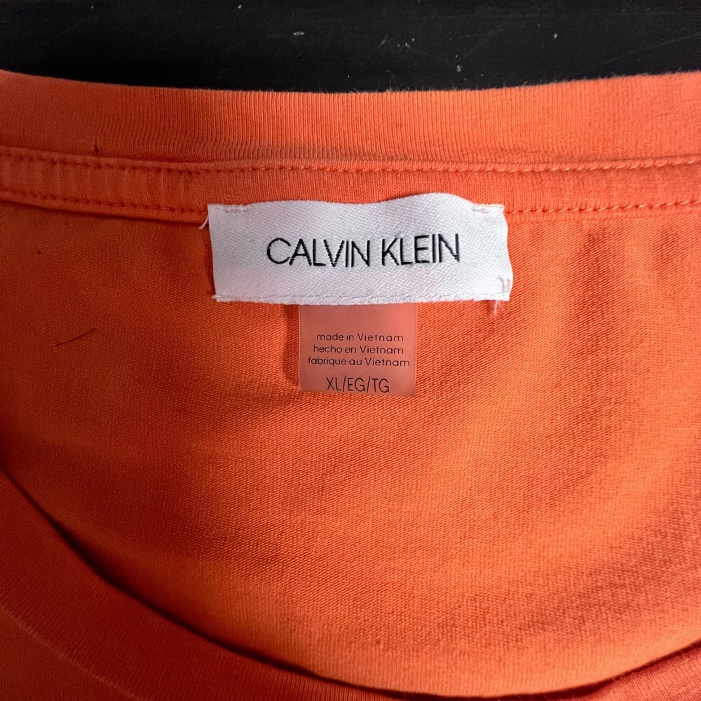 Calvin Klein Orange Midi Dress with Gold Accent - Picture 5 of 8